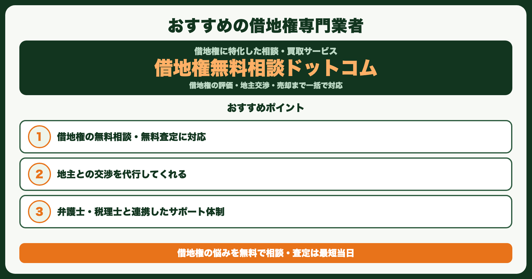 おすすめの借地権専門業者